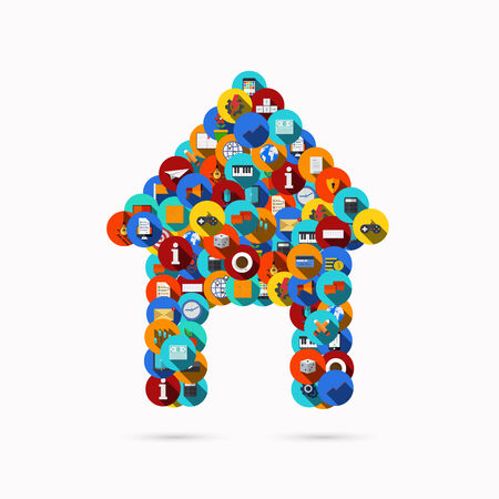 Vector modern flat real estate icon on white background.のイラスト素材