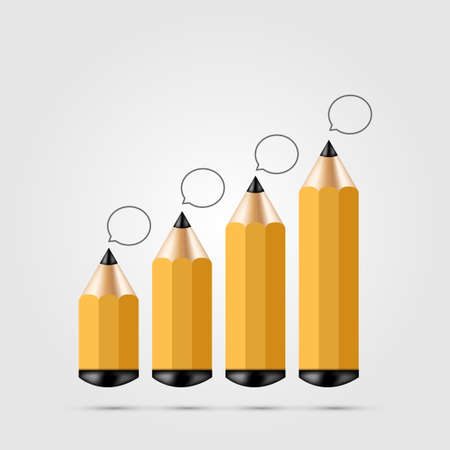vector modern pencil infographics. Education or business background. のイラスト素材