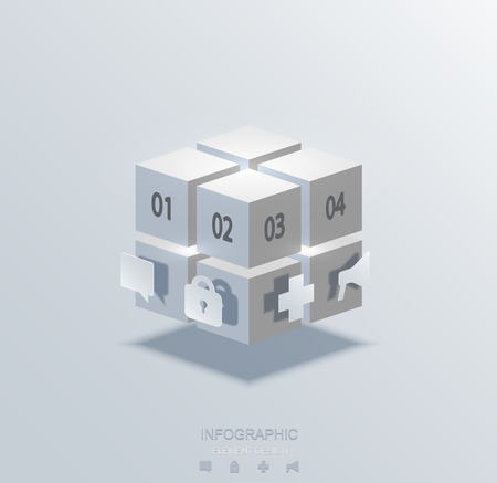 Vector modern cube infographics element design. Business development. concept background. のイラスト素材