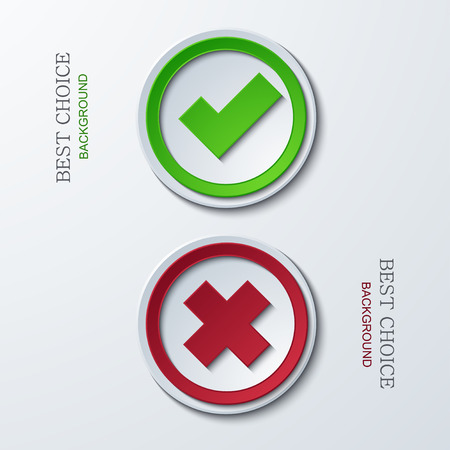 vector yes or no circle icons. Eps 10のイラスト素材