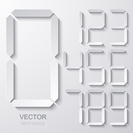Vector modern electronic numbers set. Web element design. Eps10のイラスト素材