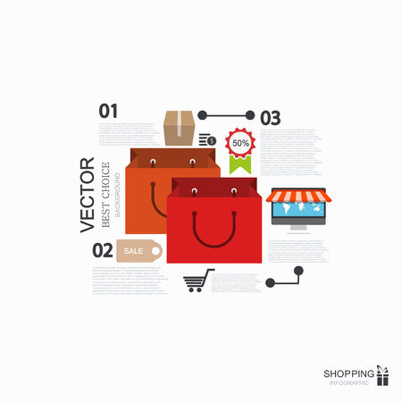 Vector modern shopping infographic background のイラスト素材