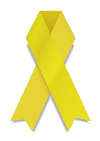 vector modern yellow ribbon on white background.のイラスト素材