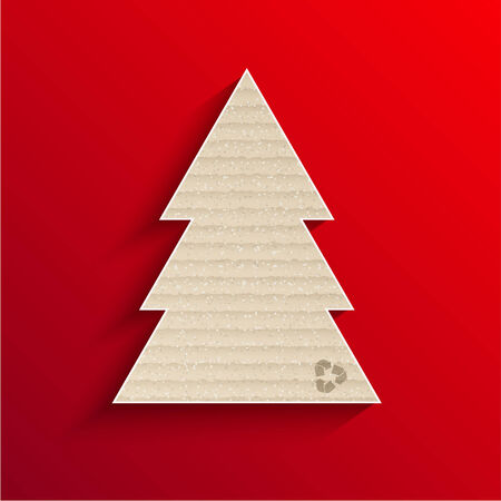 modern cardboard Christmas treeのイラスト素材