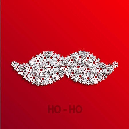 Vector modern mustache snowflakesのイラスト素材