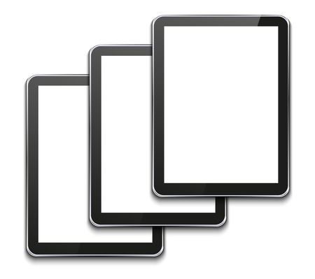 modern computer tablets on whiteのイラスト素材