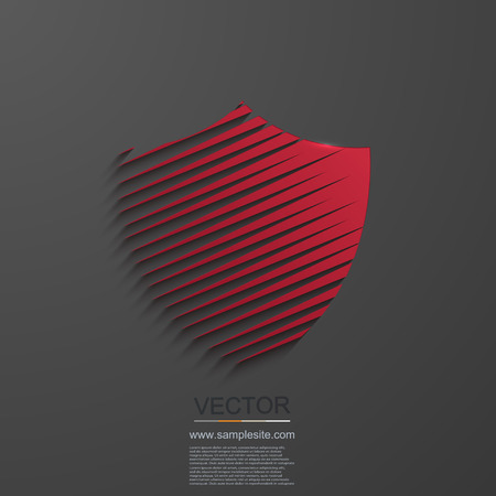 Vector modern shield icon on gray background.のイラスト素材
