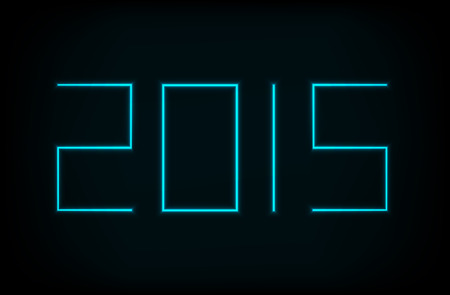 Vector modern neon 2015 new year.のイラスト素材