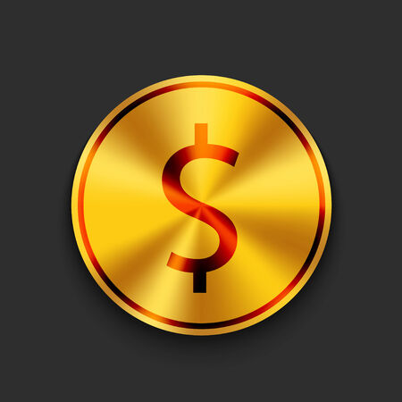 vector modern gold dollar on dark background. Eps 10のイラスト素材