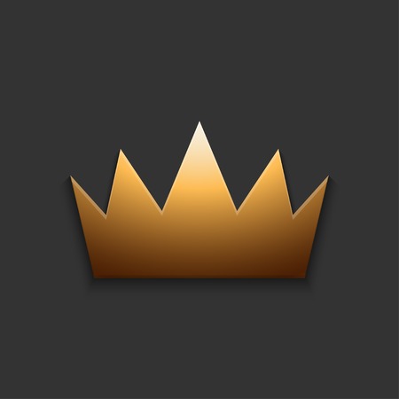 Vector modern golden crown on grayのイラスト素材