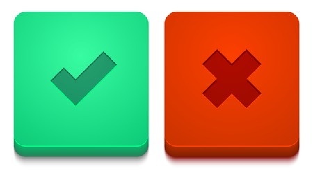 Vector modern yes and no icons setのイラスト素材