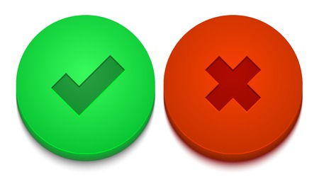 Vector modern yes and no icons setのイラスト素材