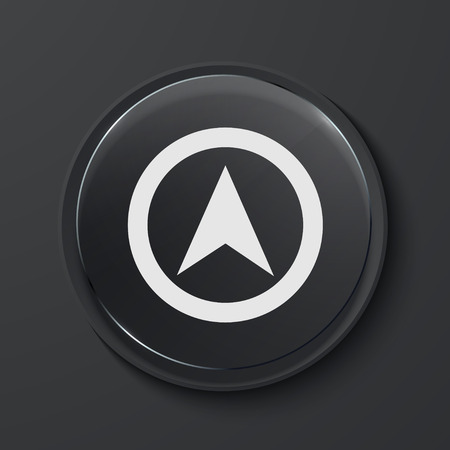 Vector navigator modern black glass circle icon. Eps10のイラスト素材
