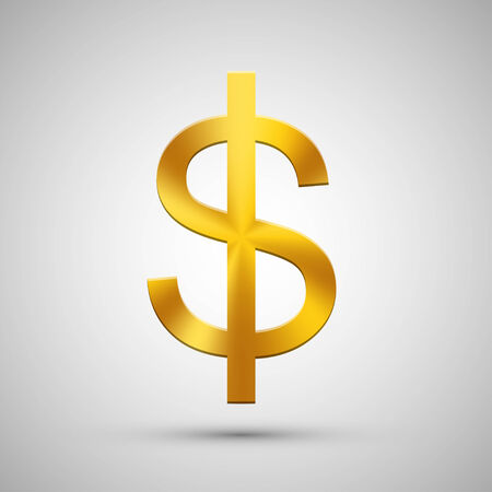 vector modern gold dollar on gray backgroundのイラスト素材