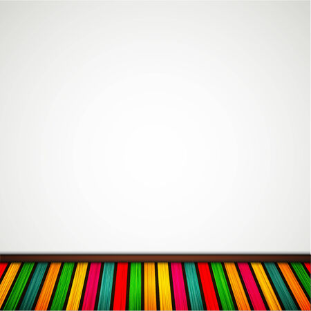 Vector wall with wooden floor.のイラスト素材