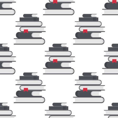 vector seamless books background.のイラスト素材