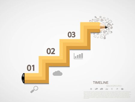 modern pencil infographicのイラスト素材