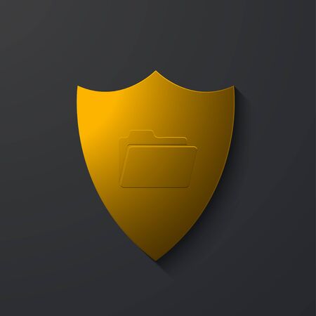 Vector modern shield icon on grayのイラスト素材