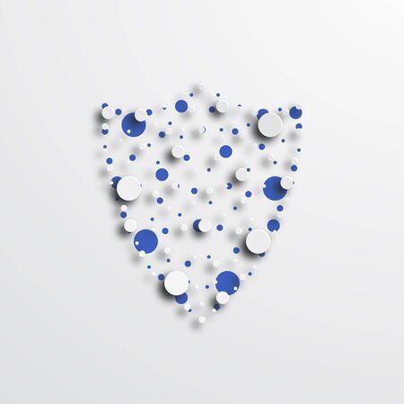 Vector modern circle shield icon on whiteのイラスト素材