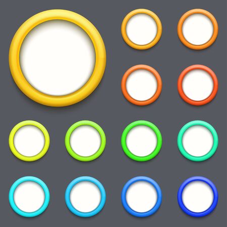 Vector modern colorful circle button setのイラスト素材