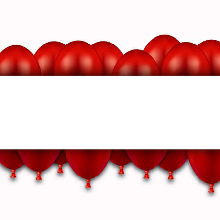 Vector modern red balloons on whiteのイラスト素材