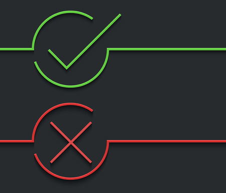 Vector modern green check mark on blackのイラスト素材
