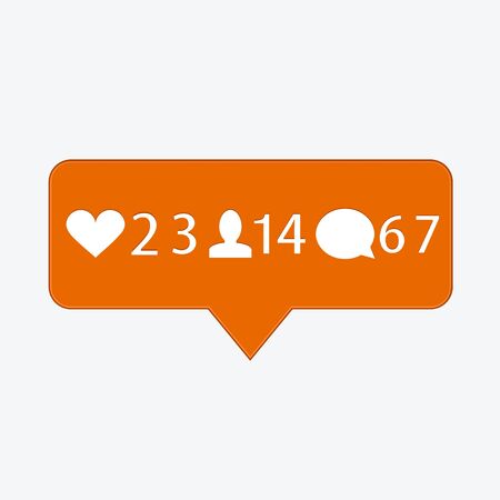 vector modern like, follower, comment icons