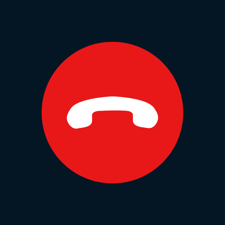 Vector modern phone icon in red circleのイラスト素材