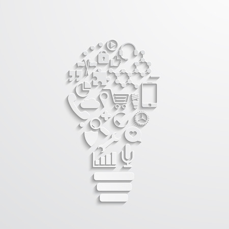 Vector modern lightbulb of the icons.のイラスト素材