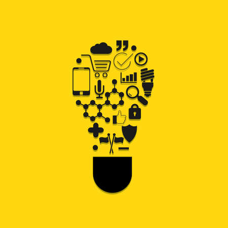 Vector modern lightbulb of the icons.のイラスト素材