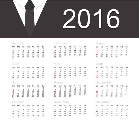 Vector calendar for 2016 year of the monkeyのイラスト素材