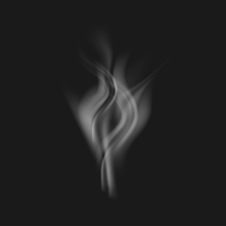 Vector realistic white smoke on a black backgroundのイラスト素材