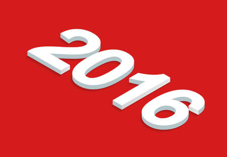 vector modern 2016 New Year background isometricのイラスト素材