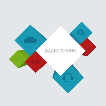 Vector modern cube infographic background. のイラスト素材