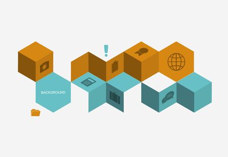 Vector modern cube infographic background.のイラスト素材