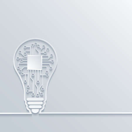 Vector modern concept light bulb with circuit boardのイラスト素材
