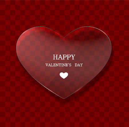 Vector modern heart glass with shadow on sample backgroundのイラスト素材