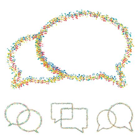vector modern musical bubble speech set with place for your textのイラスト素材