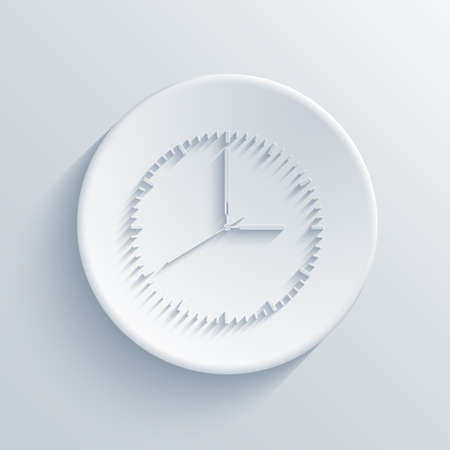 Vector modern clock light circle icon with shadowのイラスト素材