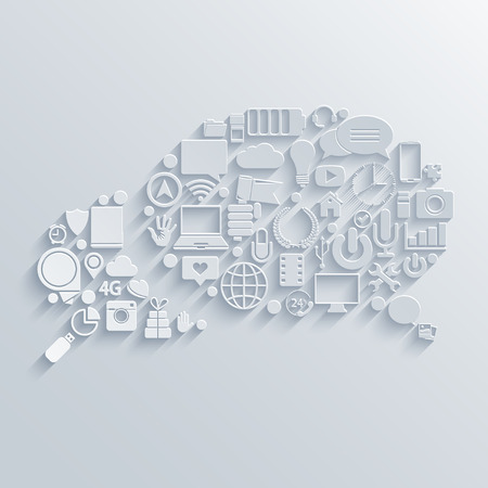 modern bubble speech icons set. Chat communication backgroundのイラスト素材