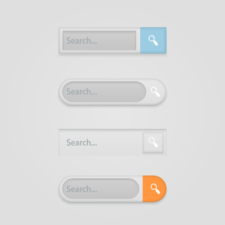 Vector modern search bars set on gray background.  のイラスト素材