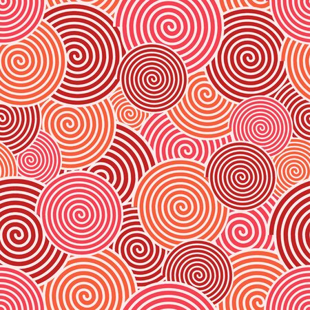 Vector modern red spiral seamless background. のイラスト素材