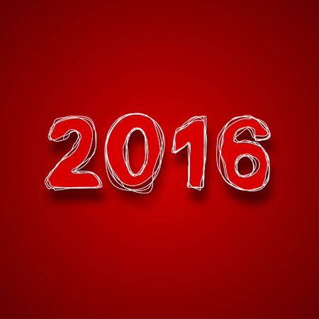 Vector modern 2016 happy new year background. Invitation postcardのイラスト素材
