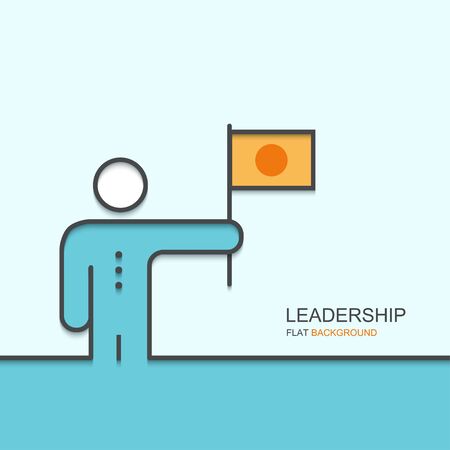Vector modern outline flat design of leadership. Business backgroundのイラスト素材