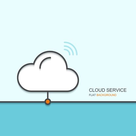 Vector modern outline flat design of cloud service. Technology backgroundのイラスト素材