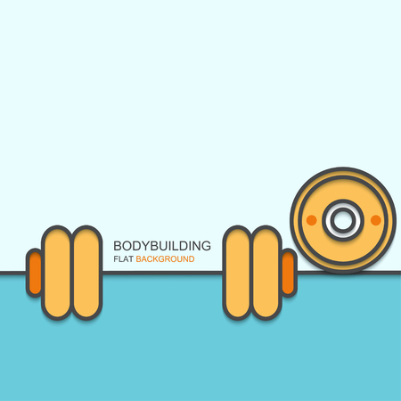 Vector modern outline flat design of bodybuilding. Sport backgroundのイラスト素材