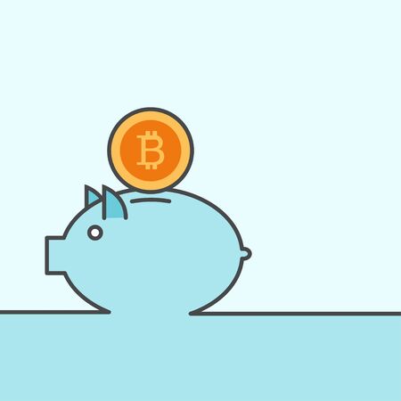 modern banking piggy with money backgroundのイラスト素材