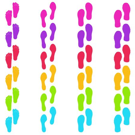 Vector modern colorful footprint background. Creative designのイラスト素材