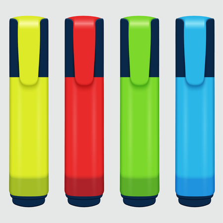 set of colored markers on a white background.のイラスト素材