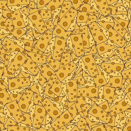 Vector modern cheese seamless pattern background.のイラスト素材